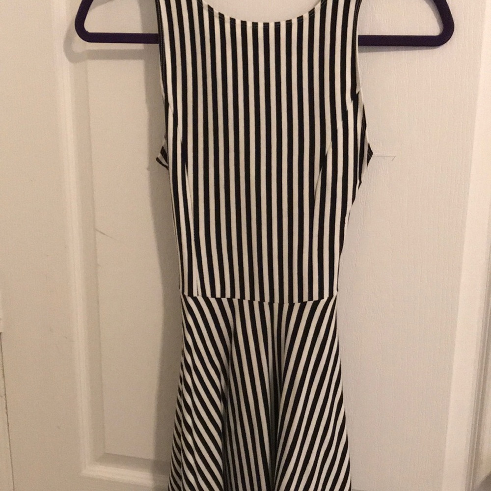 Hollister striped asymmetrical back skater dress